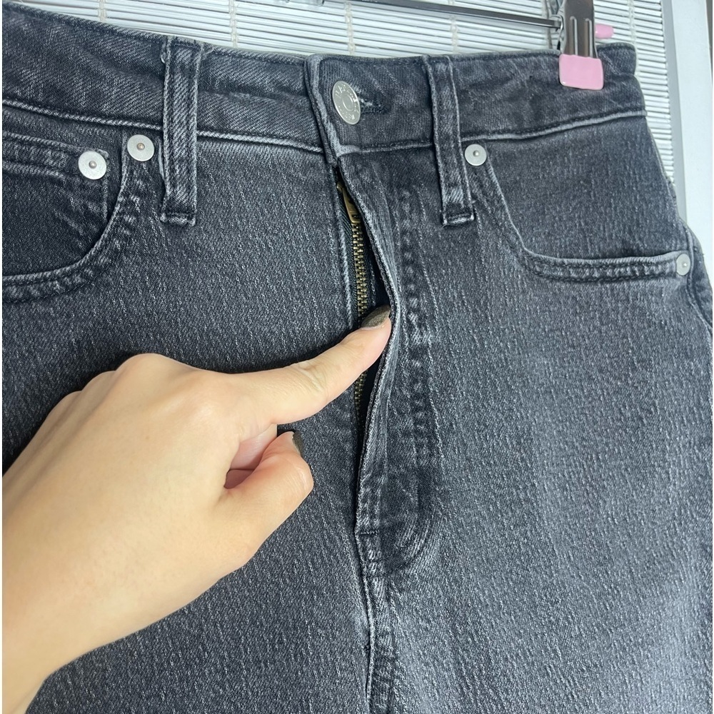 Madewell Curvy Perfect Vintage Jeans Black Gray High Rise Straight Size 25 - Picture 4 of 10